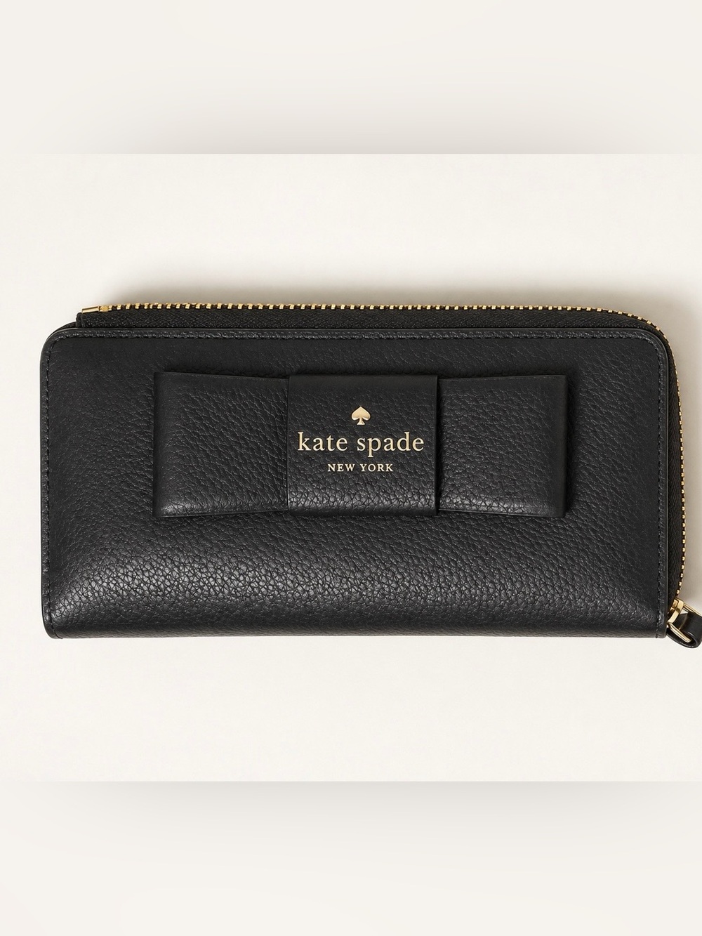 kate spade New York Black Bow Zip Wallet